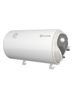 ELDOM Favourite Waagerechte Wasserspeicher 50 Liter 2 kW. mit die Anschlu�e an die rechte Seite. Mechanisches Thermostat und Energieeffizienz C.
