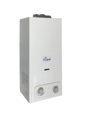 6 Liter pro Minute Propangas-Durchlauferhitzer mit Batteriezndung. Gasdruck: 50 mbar