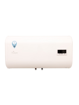 Hochwertiger flacher 68-Liter-Warmwasserspeicher mit WLAN zur horizontalen Montage an der Wand